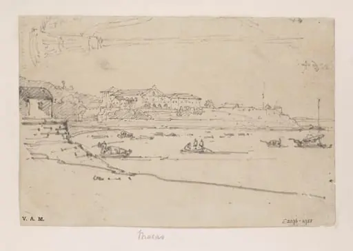 The convent and church of S. Francisco, Macau, seen from across the bay, by George Chinnery