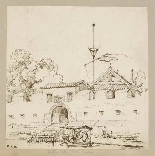 The 'Dutch Folly Fort', Canton, by George Chinnery