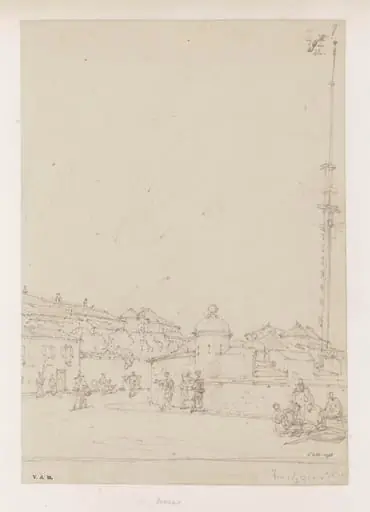 The fort of S. Pedro, Macau, by George Chinnery