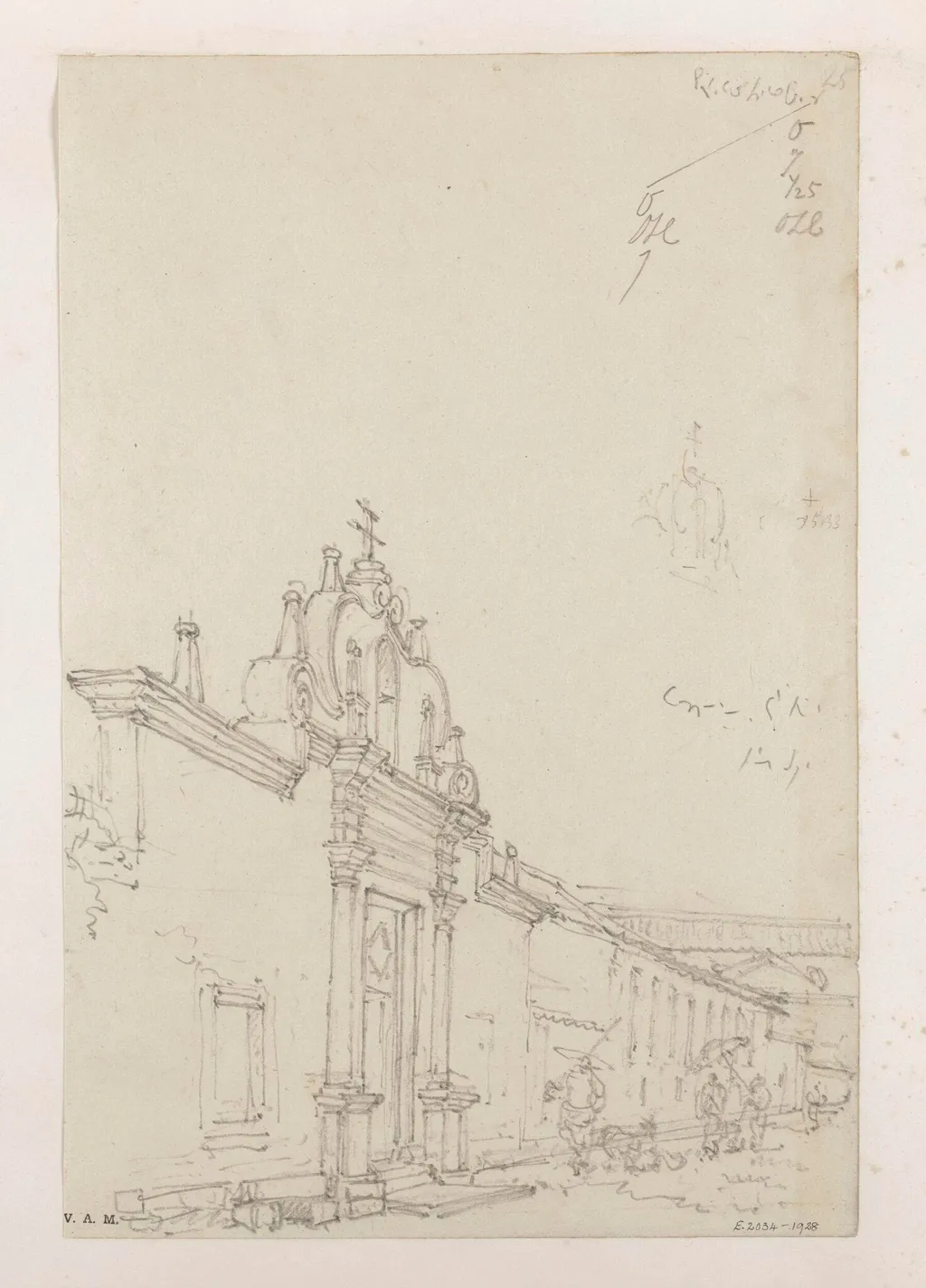 The gateway to the convent of Santa Clara, Macau, by George Chinnery, 5