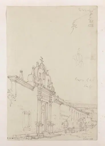 The gateway to the convent of Santa Clara, Macau, by George Chinnery