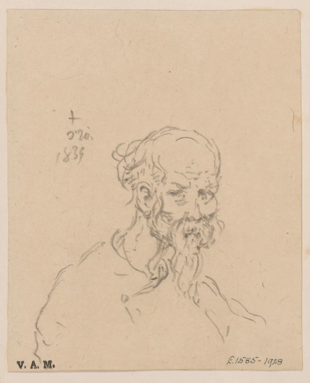 The head of an elderly Chinese man, by George Chinnery, 12