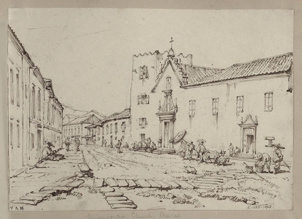 The Misericordia church and tower, Macau, by George Chinnery, 19