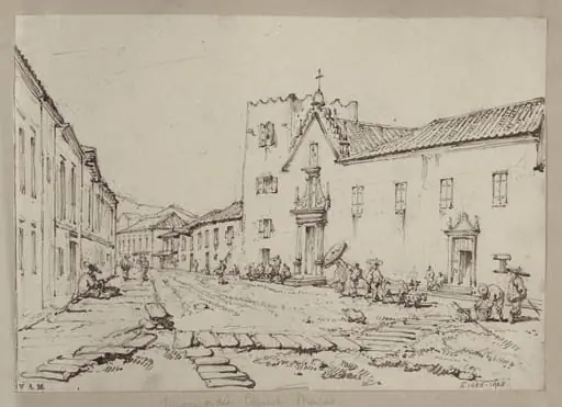 The Misericordia church and tower, Macau, by George Chinnery