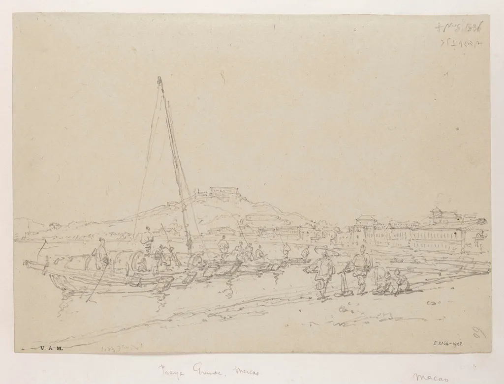 The Praya Grande, Macau, by George Chinnery, 6