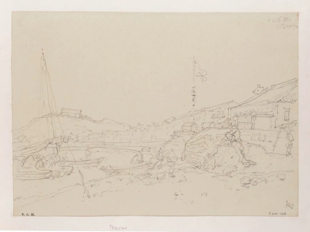 The Praya Grande, Macau, from S. Pedro fort, by George Chinnery, 6