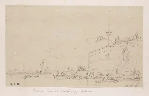 The Red Fort, Canton (Guangzhou), by George Chinnery
