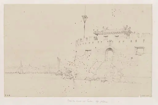 The 'Red Fort' on the river at Guangzhou (Canton), by George Chinnery