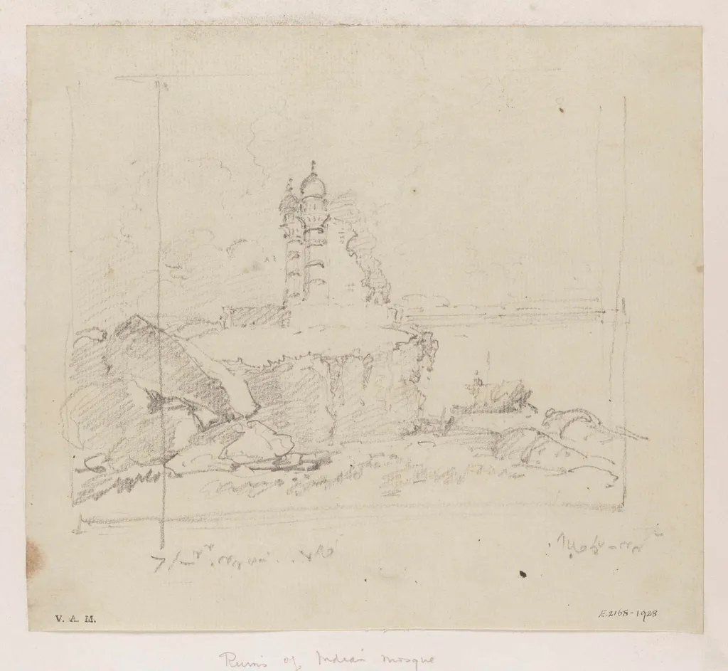 The ruins of a mosque or tomb in India, by George Chinnery, 16
