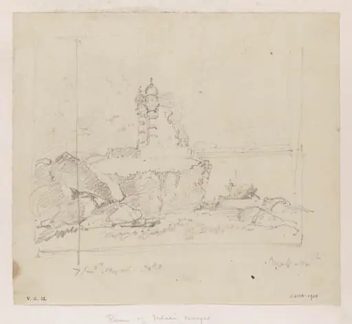 The ruins of a mosque or tomb in India, by George Chinnery