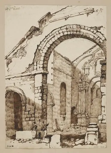 The ruins of St Paul's church, Macau, after the fire of 26 January 1835, by George Chinnery