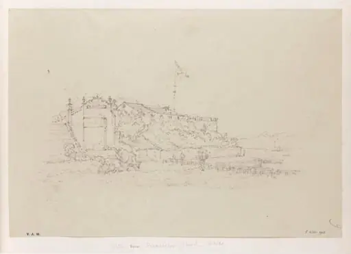 The steps and fort of S. Francisco, Macau, by George Chinnery