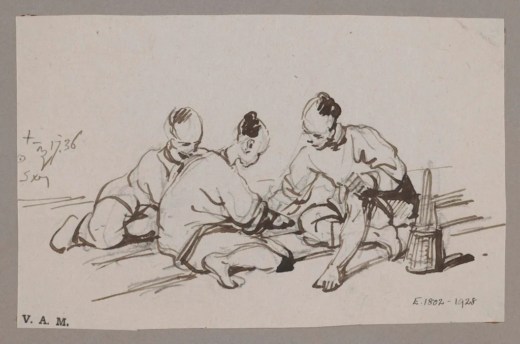 Three Chinese figures, by George Chinnery, 14
