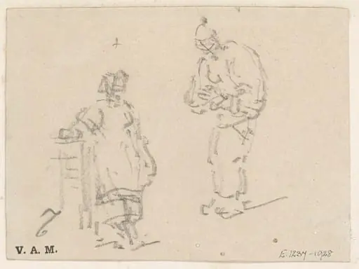 Two Chinese figures, by George Chinnery