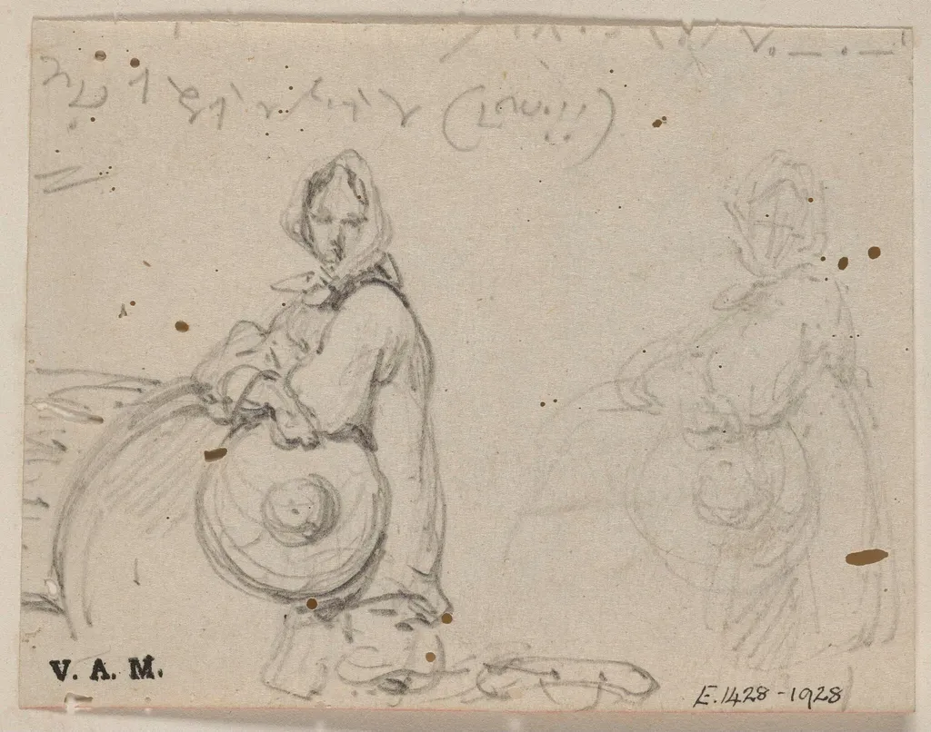 Two drawings of a boatwoman, by George Chinnery, 4