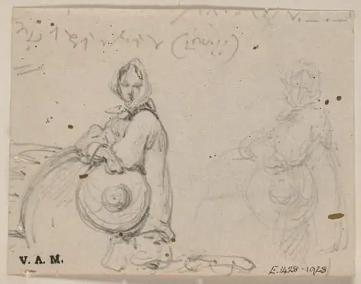 Two drawings of a boatwoman, by George Chinnery