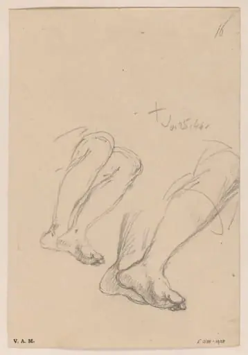 Two drawings of a pair of legs, by George Chinnery