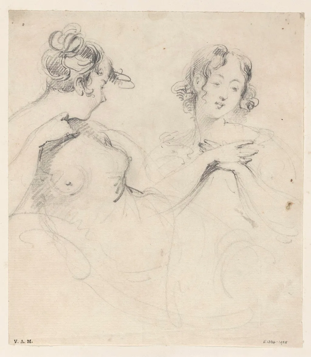 Two drawings of a Western woman, by George Chinnery, 16
