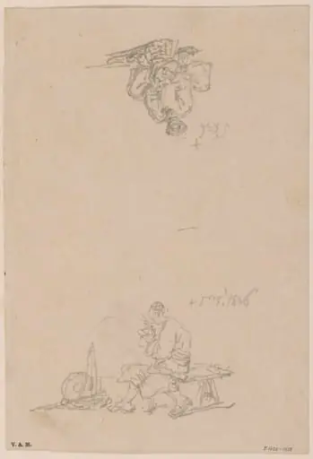 Two drawings of Chinese figures, by George Chinnery