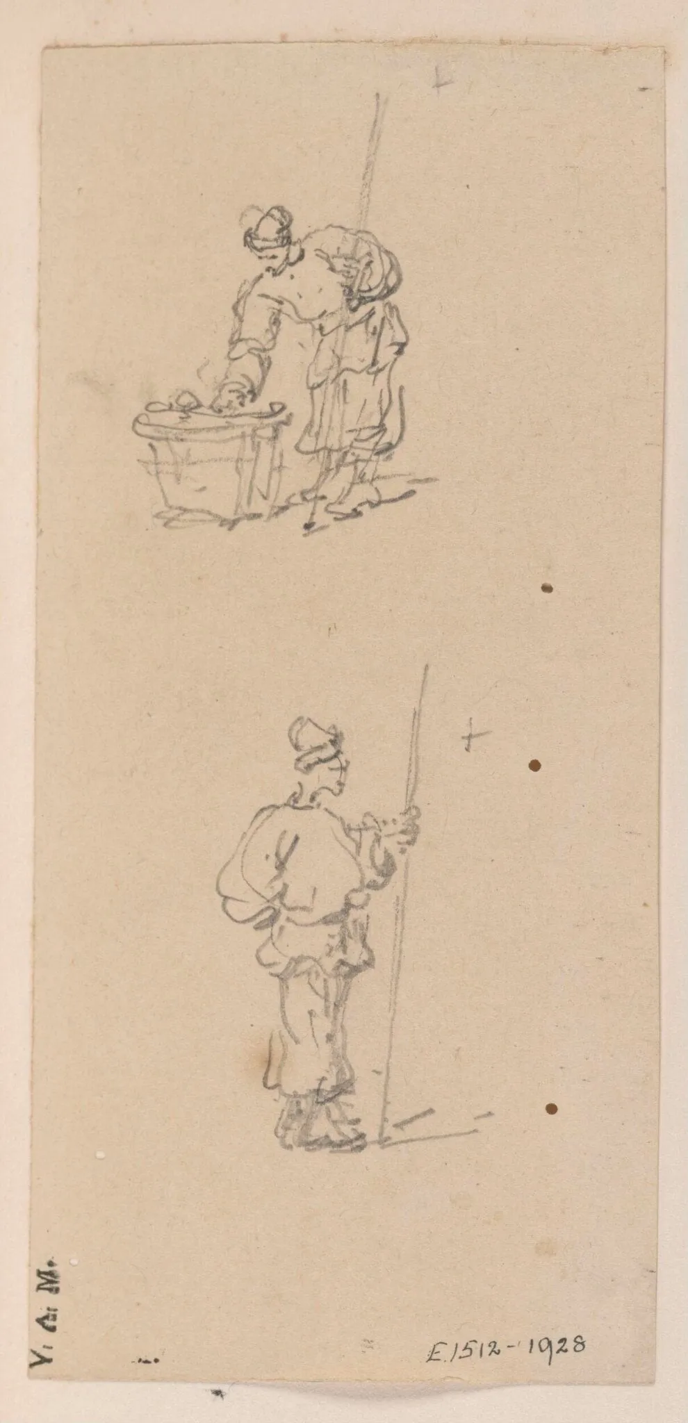 Two drawings of Chinese men, by George Chinnery, 19