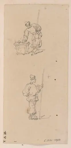 Two drawings of Chinese men, by George Chinnery