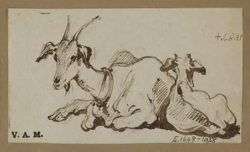 Two goats, by George Chinnery
