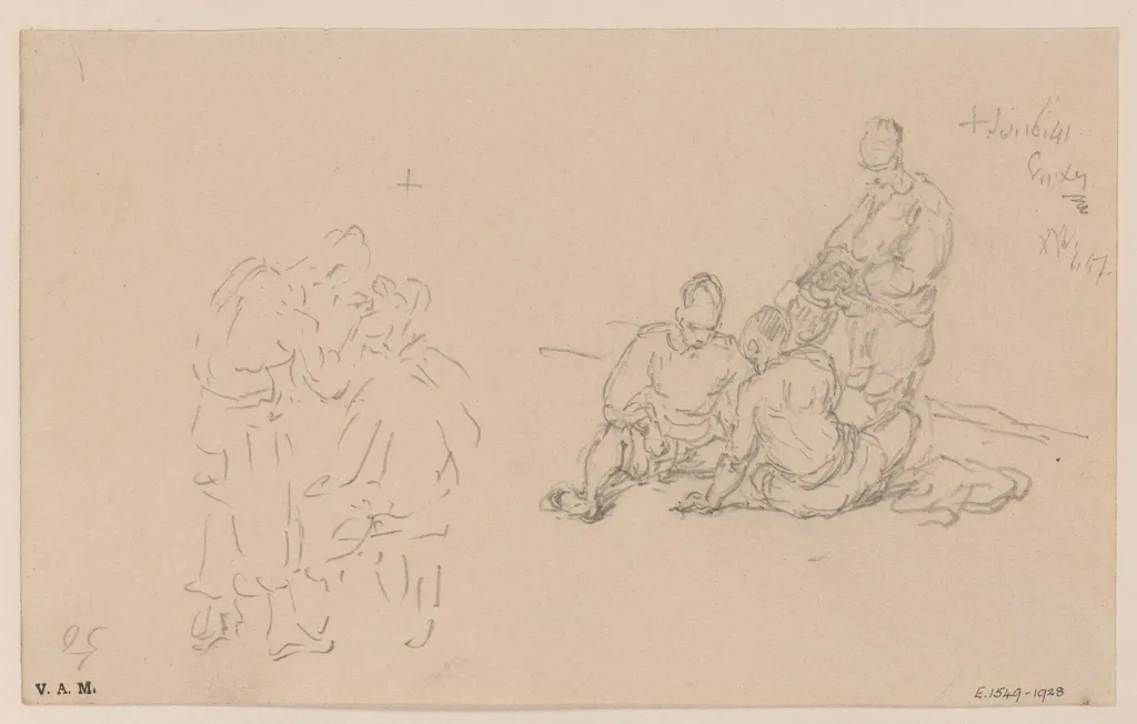 Two sketches of groups of Chinese figures, by George Chinnery, 12