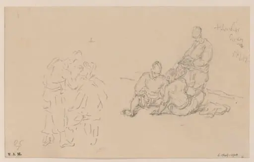 Two sketches of groups of Chinese figures, by George Chinnery