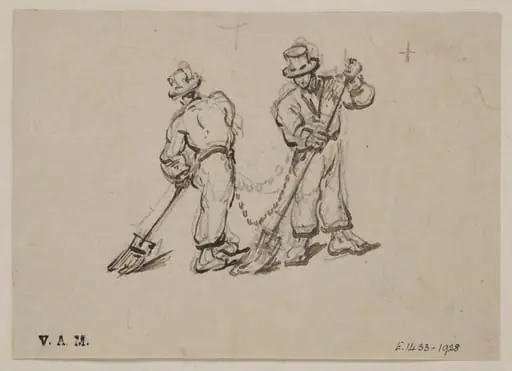 Two sweepers, by George Chinnery
