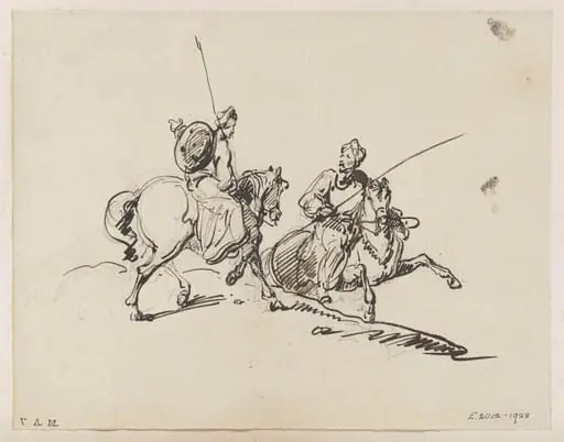 Two turbaned horsemen, by George Chinnery