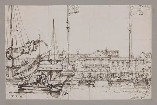 View of East India Company's Factory, Canton, by George Chinnery