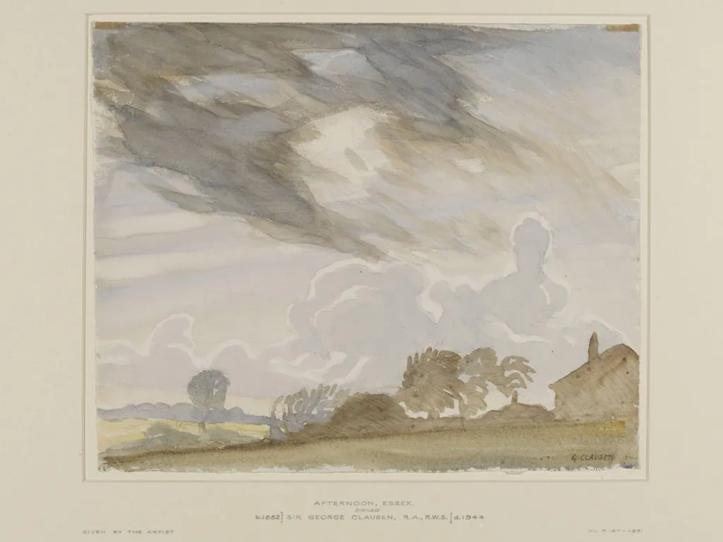 Afternoon, Essex, by George Clausen, watercolor, 1870