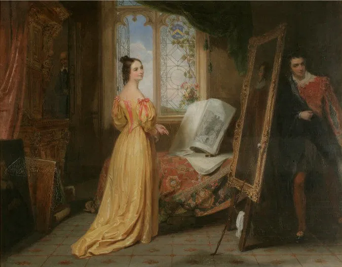 Scene from 'The Honeymoon', by George Clint, oil, 1835