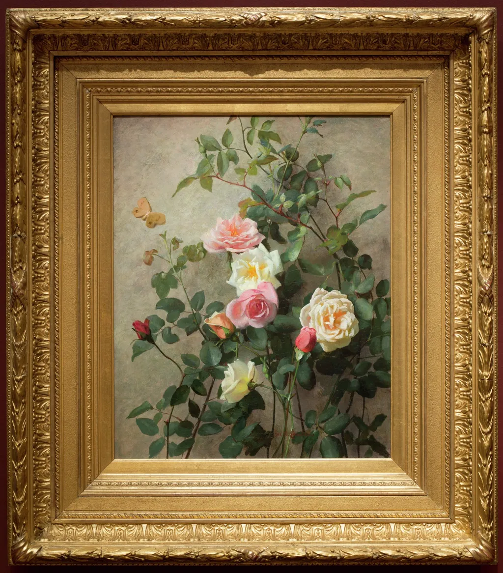 Roses on a Wall, by George Cochran Lambdin, oil, 1889