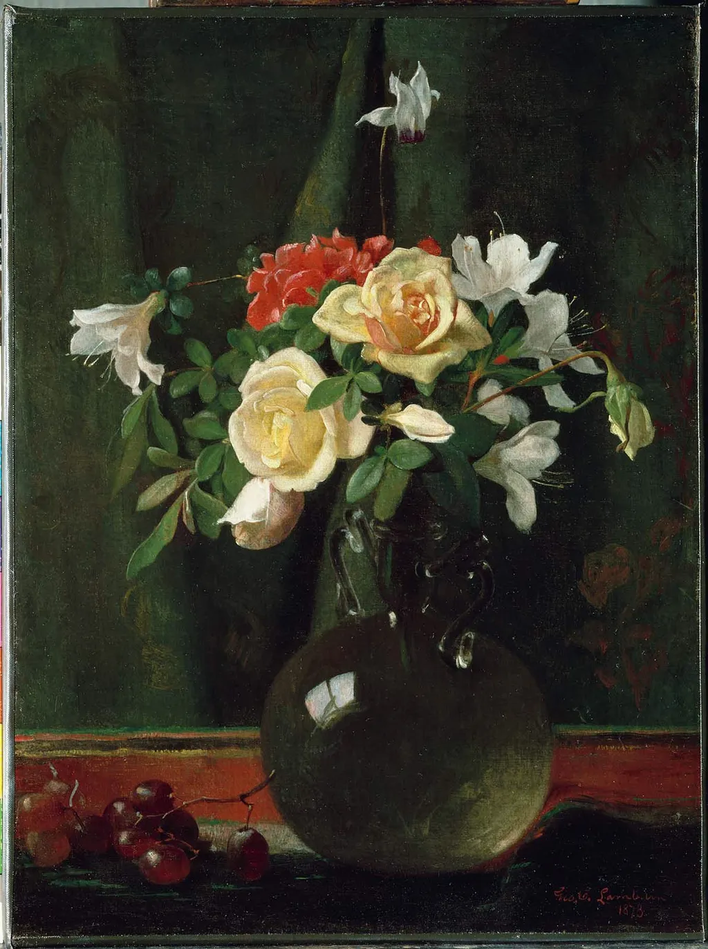Vase of Flowers, by George Cochran Lambdin, oil, 1873