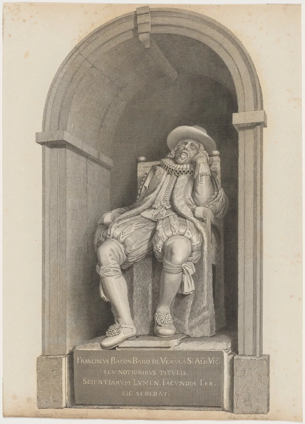 Francis Bacon, by George Cooke, ink, 1808