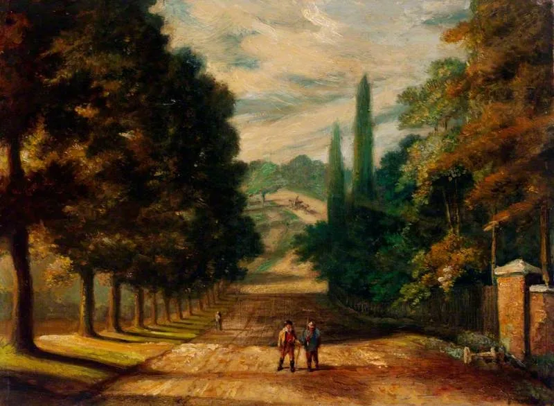 Colney Hatch, Hertfordshire, by George Cruikshank, oil, 1828
