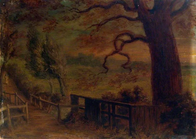 Colney Hatch, Hertfordshire, by George Cruikshank, oil, 1828