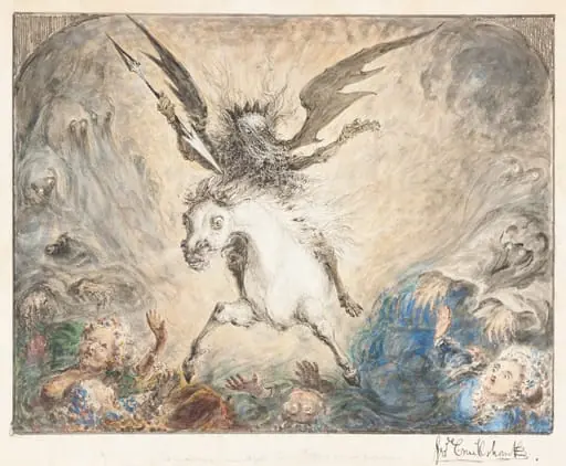 "Crinolina" - and the Consequences [recto], by George Cruikshank
