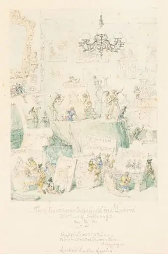 Fairy Connoisseurs Inspecting Mr. Frederick Locker's Collection of Drawings, by George Cruikshank