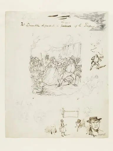 Mr Bumble degraded in the eyes of the paupers, by George Cruikshank