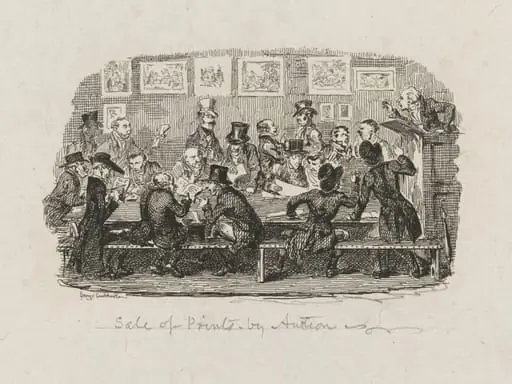 Sale of Prints by Auction, by George Cruikshank