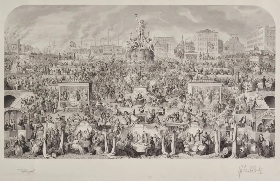 The Drinking Customs of Society or Worship of Bacchus, by George Cruikshank, 1864