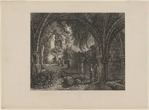 The Chapterhouse, Fountains Abbey, by George Cuitt the Younger
