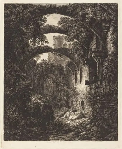 The Great Hall at Conway Castle, by George Cuitt the Younger