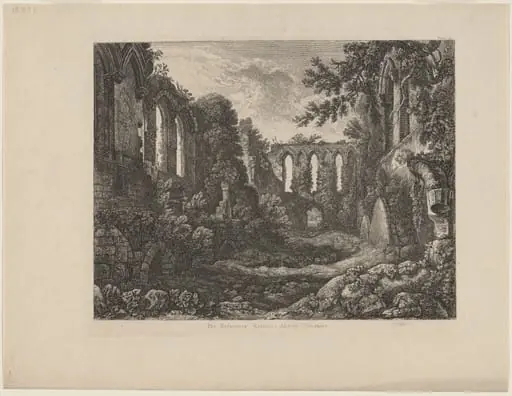 The Refectory, Rievaulx Abbey, Yorkshire, by George Cuitt the Younger