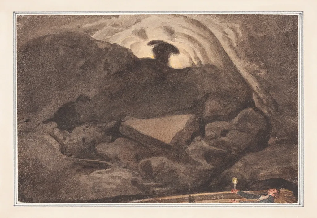 Scene in a Cave, by George Cumberland, watercolor, 1801