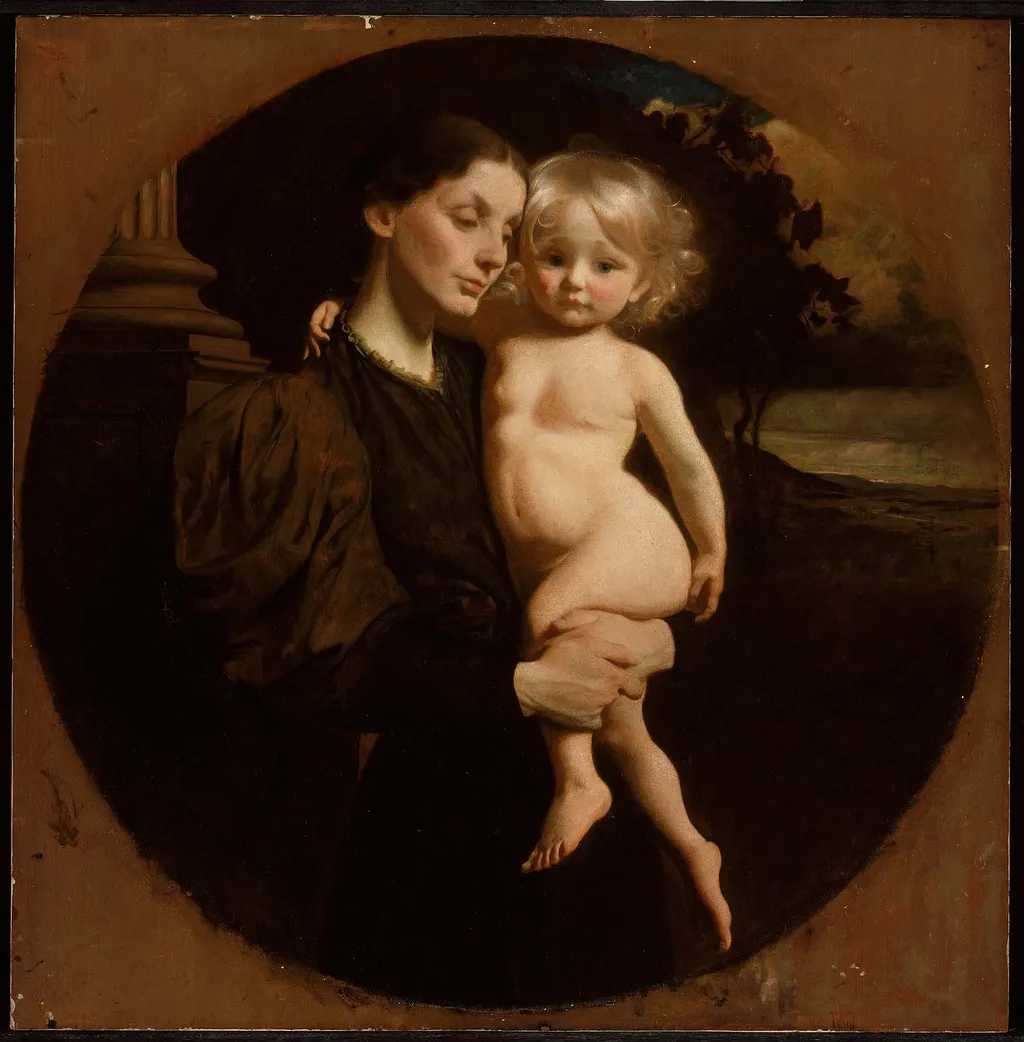 Mother and Child, by George de Forest Brush, oil, 1898