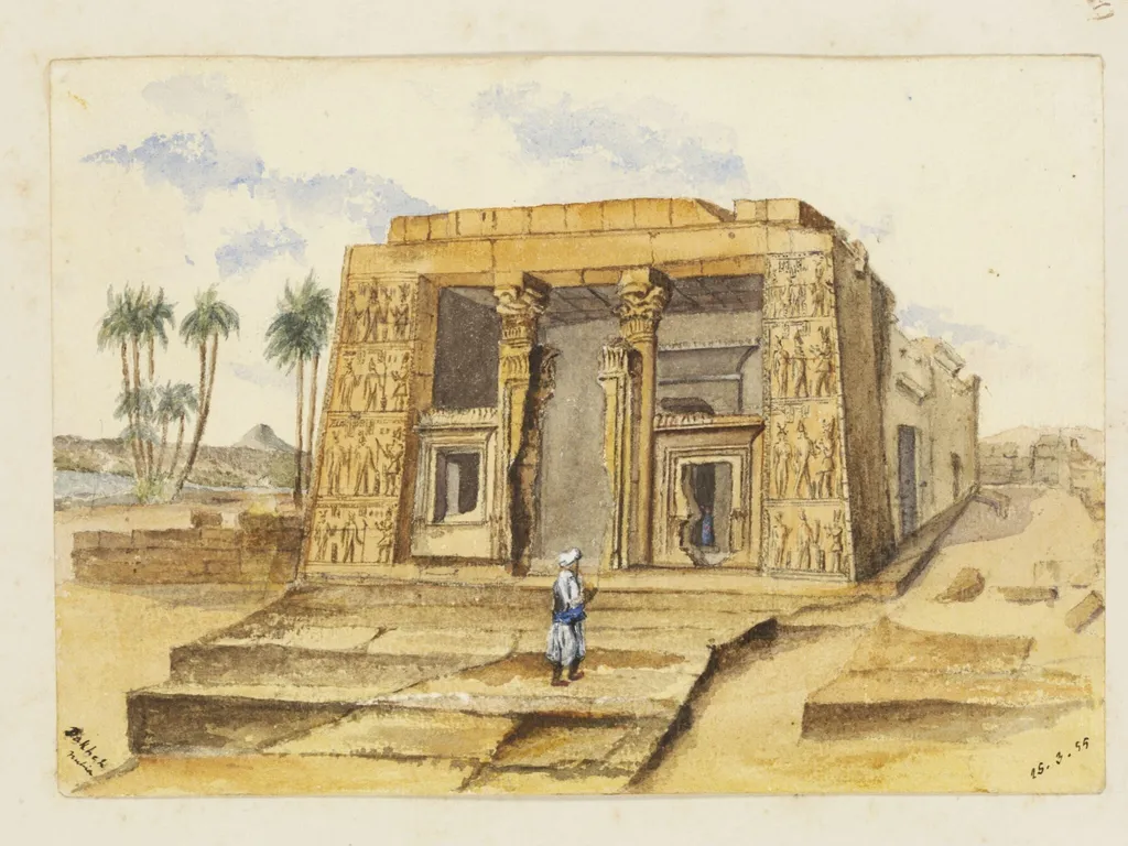 `Dakheh Nubia', by George de Sausmarez, watercolor, 1855