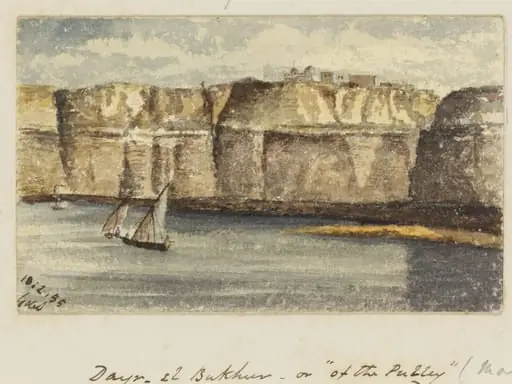 Dayr- El Bukhur - or "of the Pulley" Coptic Convent on Gebel-e-Tayr. Upper Egypt, by George de Sausmarez